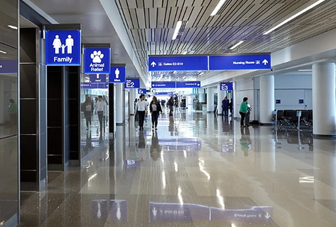 Terminal location for animal relief at PHX Sky Harbor International Airport