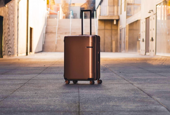 A rollaway piece of luggage at PHX Sky Harbor International Airport