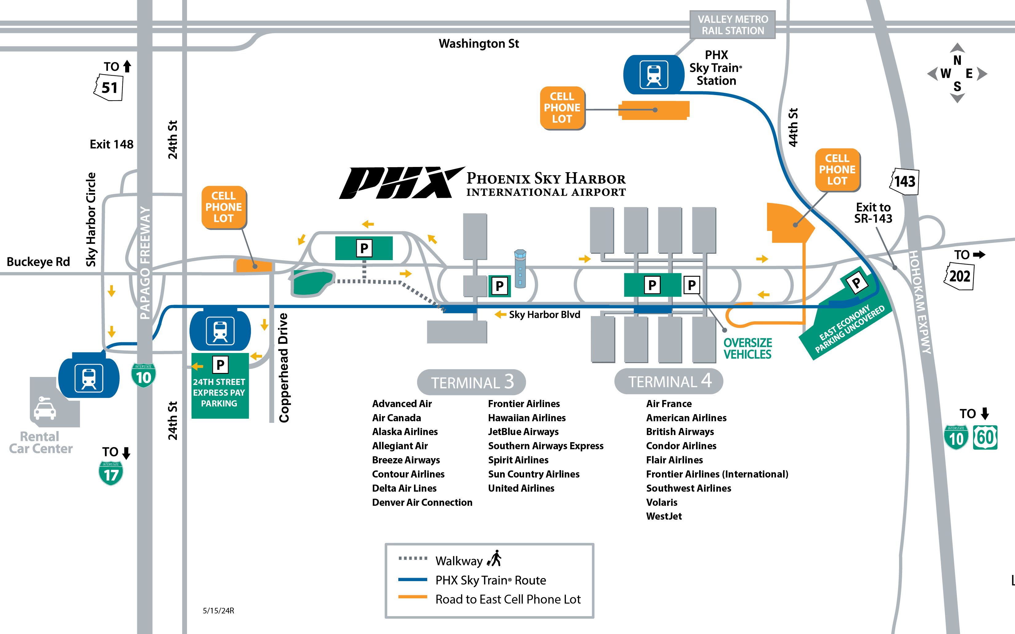 Maps Directions Phoenix Sky Harbor International Airport