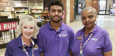 Three Navigator volunteers at Phoenix Sky Harbor PHX to Honor Airport Volunteers