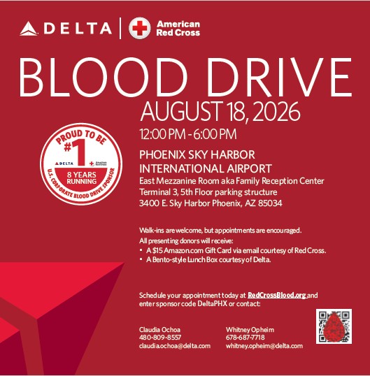 Delta Blood Drive Flyer for 8.18.26