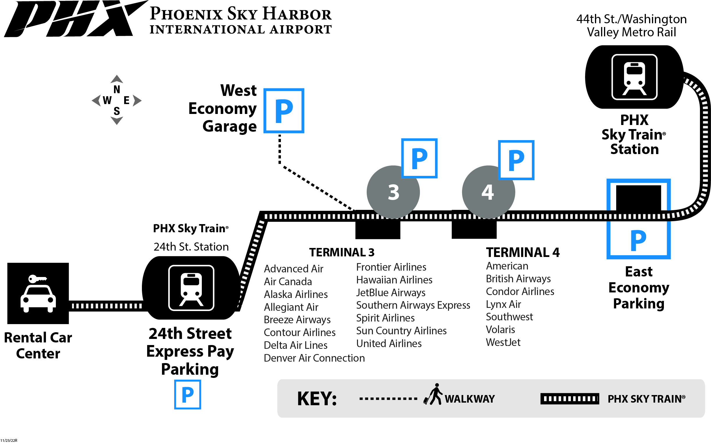 PHX Sky Train map
