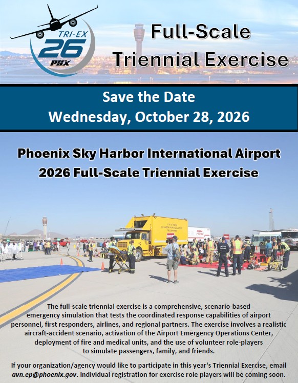 Triennial Exercise at PHX flyer fro Wednesday, Oct. 28, 2026