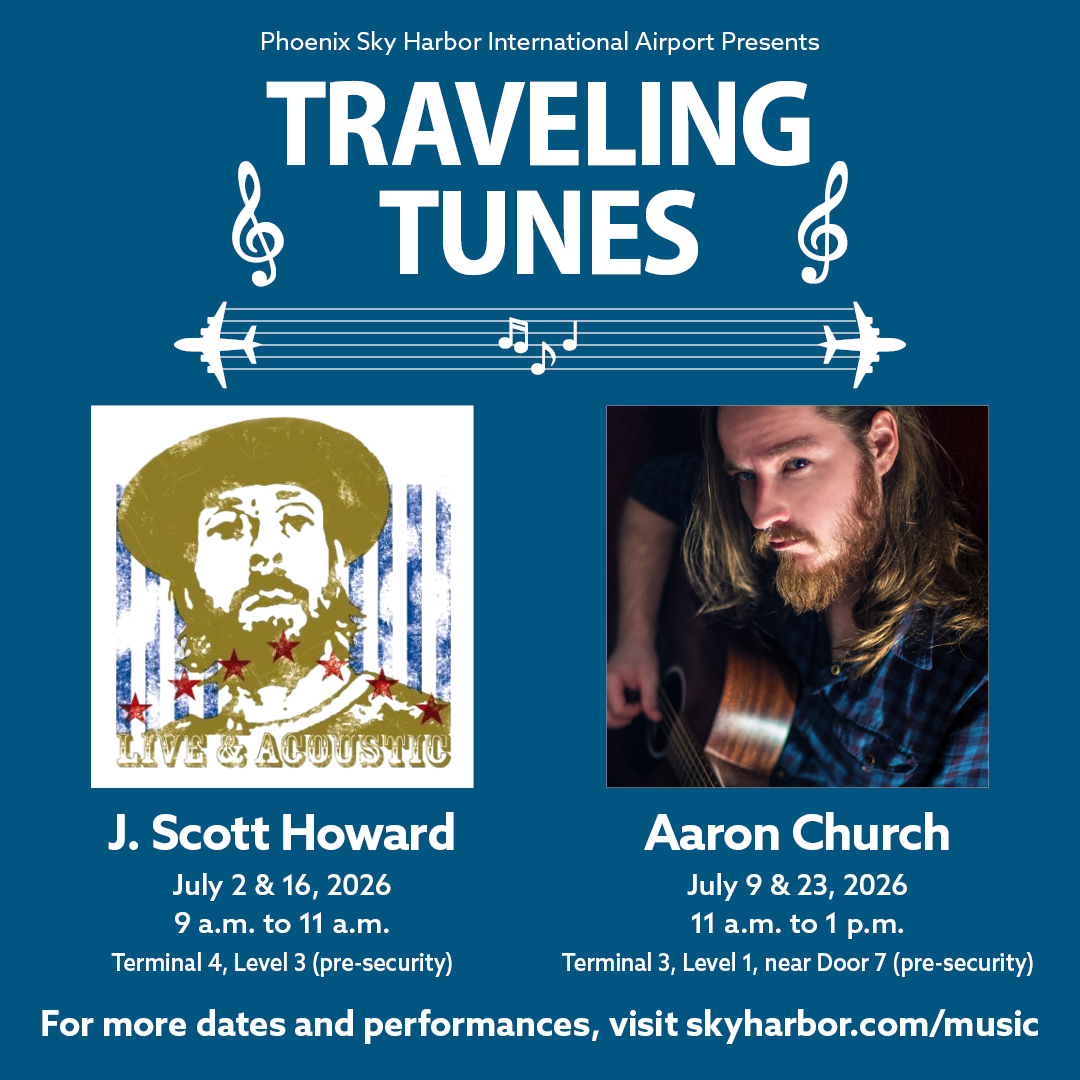 Traveling Tunes schedule flyer for July 2026